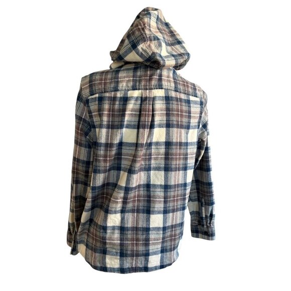 LL Bean Women's Hooded Plaid Zip-Up Shacket Size S Petite - Picture 6 of 10